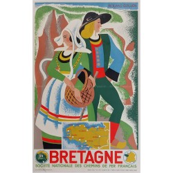 Original vintage poster Bretagne SNCF Roland GOUJON