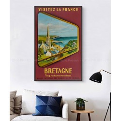 Framed original vintage poster Bretagne SNCF Jean GARCIA 1953