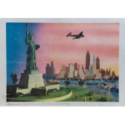 Affiche ancienne originale New-York TWA Rex WERNER