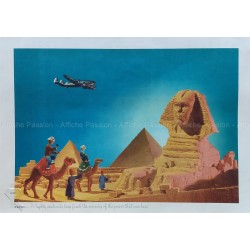 Affiche ancienne originale Egypt TWA Rex WERNER