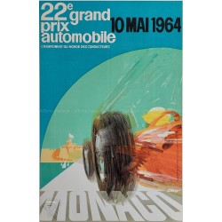 Original vintage poster Monaco 22th Grand Prix Automobile 1964