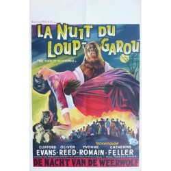 Original vintage poster cinéma belge horreur hammer " La nuit du loup-garou " Universal film