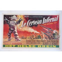 Affiche originale cinéma belge scifi science fiction " Le cerveau infernal " MGM