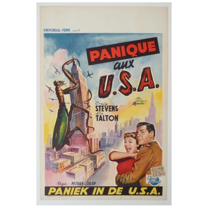 Affiche originale cinéma belge scifi science fiction " Panique aux USA "