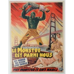 Affiche originale cinéma belge scifi science fiction " Le monstre est parmi nous "