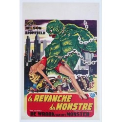 Affiche originale cinéma belge scifi science fiction " La revanche du monstre " Universal