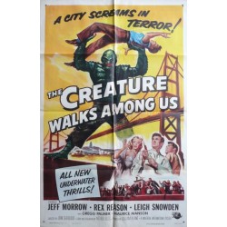 Affiche originale cinéma USA scifi  " The creature walks among us " - 1956 - Universal pictures