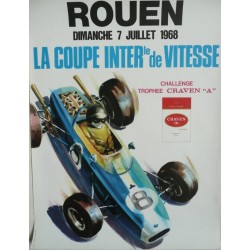 Affiche originale Rouen Coupe internationale de vitesse 1968