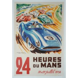 Affiche originale 24 heures du Mans 1956 - Geo HAM