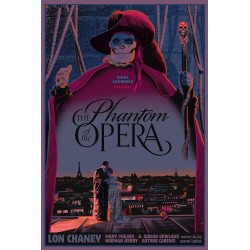 Original silkscreened poster limited variant edition Phantom of the opera - Laurent DURIEUX - Gallery Dark Hall Mansion