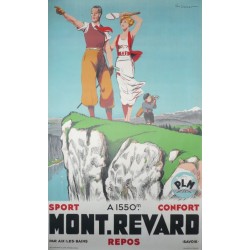 Original vintage poster golf PLM Mont Revard par Aix les bains Savoie - Paul Ordner