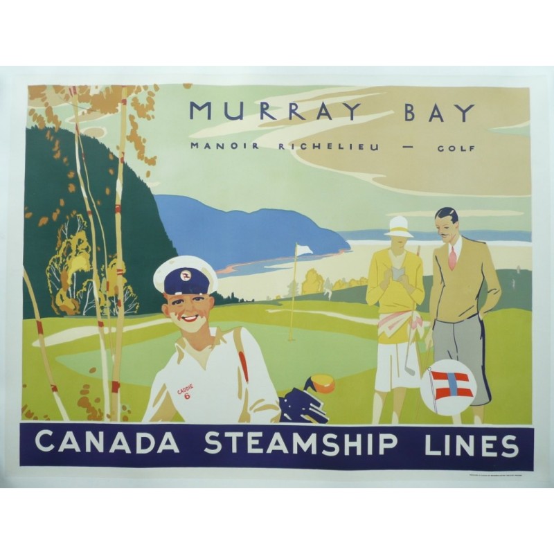 Affiche originale golf, Murray Bay, Canada Steamship Lines