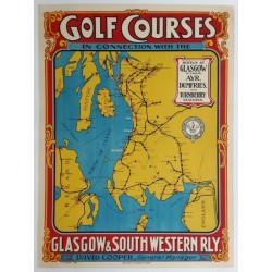 Original vintage poster Golf Courses Glasgow & South Western Railway - Troon Turnberry