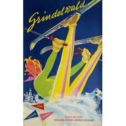 Affiche originale ski Grindelwald Switzerland - Martin PEIKERT