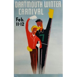 Original vintage poster ski Dartmouth Winter Carnival February 11 12 - ARMSHEIMER
