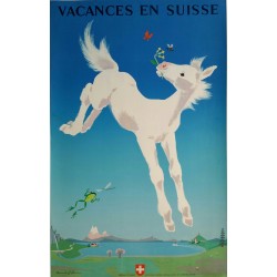 Affiche originale Vacances en Suisse - Donald BRUN