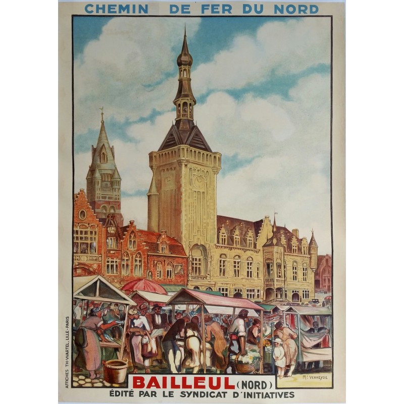 Original vintage poster Bailleul  Chemin de fer du Nord - VERHEYDE