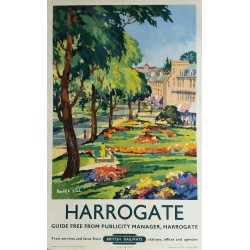 Affiche ancienne originale Harrogate british railways 1953 - Kenneth STEEL