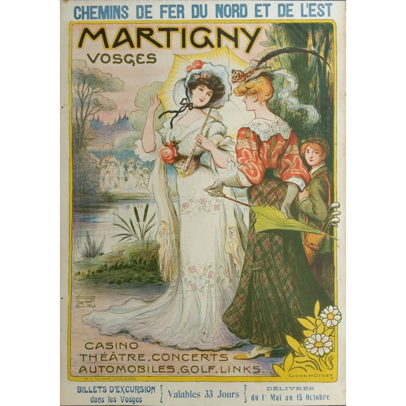 Original vintage poster Martigny Vosges Chemin de fer du Nord et del'Est - Lucien METIVET