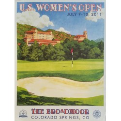 Affiche originale US Women's Open Golf USGA The Broadmoor July 2011 - Lee Wybranski