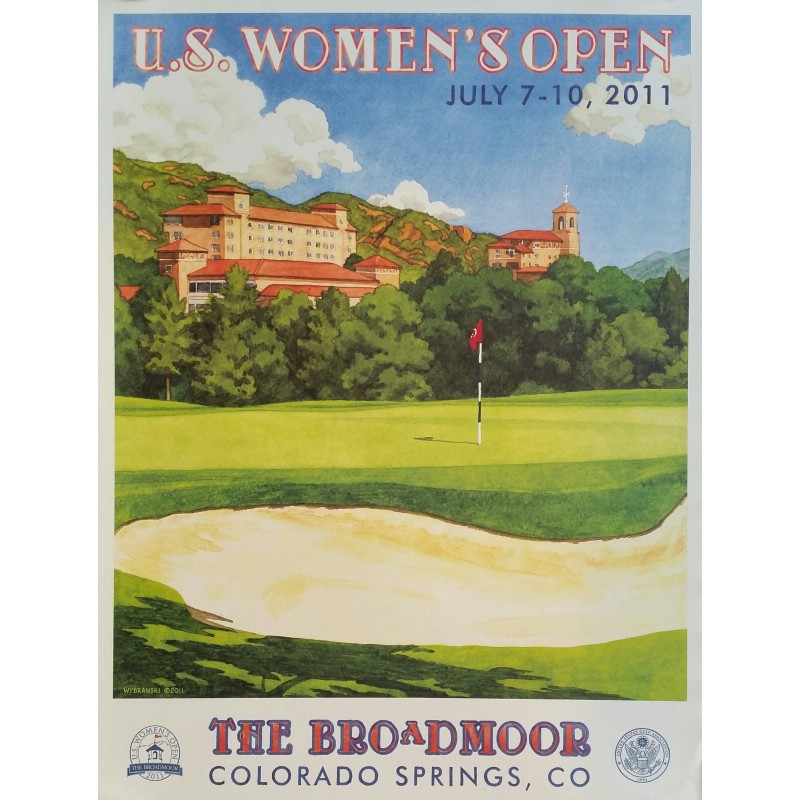 Affiche originale US Women's Open Golf USGA The Broadmoor July 2011 - Lee Wybranski