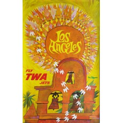 Original vintage poster Fly TWA Jets LOS ANGELES - David KLEIN
