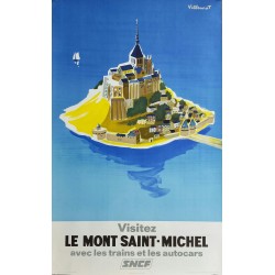 Original vintage poster SNCF Visitez le Mont Saint Michel - Bernard Villemot