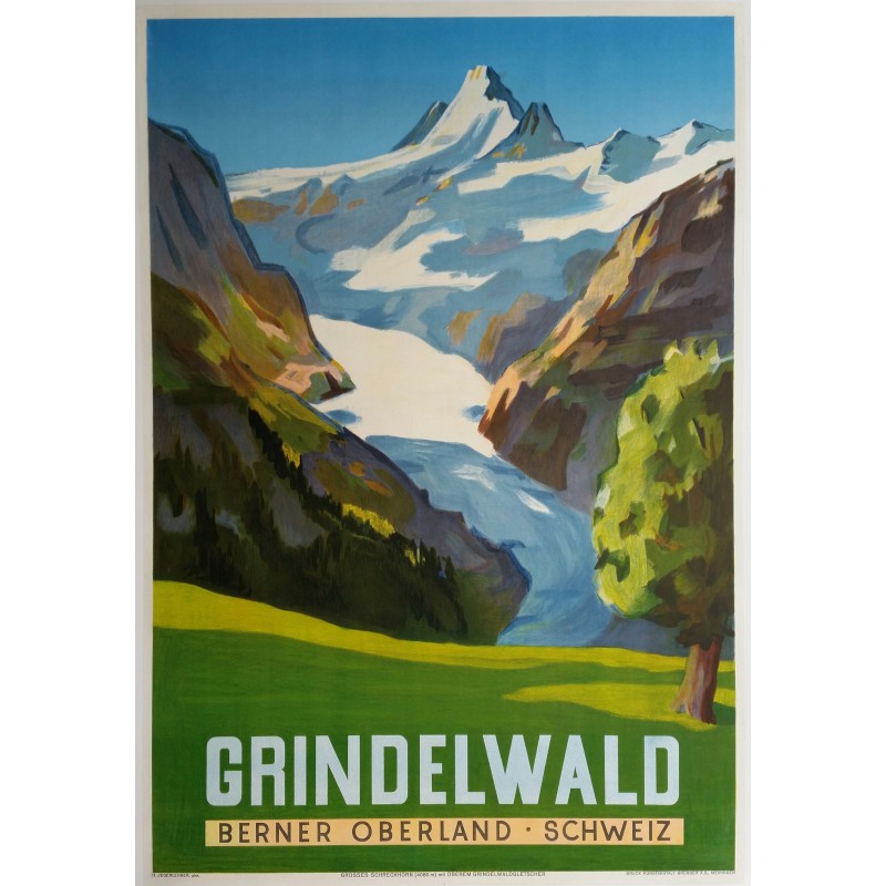 Original vintage poster Grindelwald Berner Oberland Schweiz - JEGERLEHNER Hans Gordon