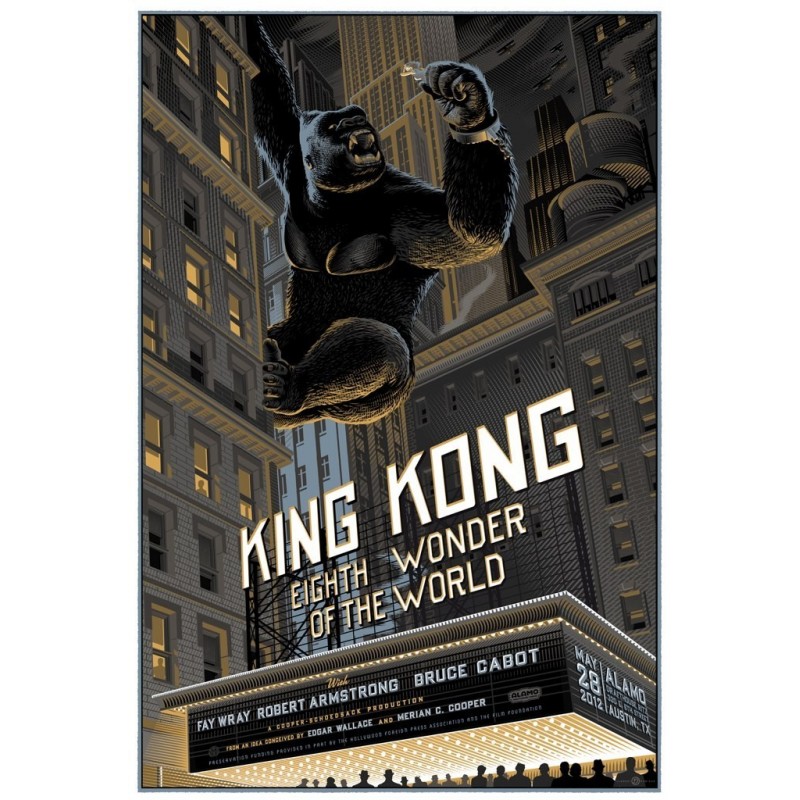 Original silkscreened poster limited edition King Kong - Laurent DURIEUX - Gallery Mondo