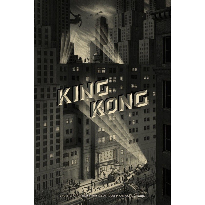 Affiche originale édition limitée King Kong city - Johnatan BURTON - Galerie Mondo