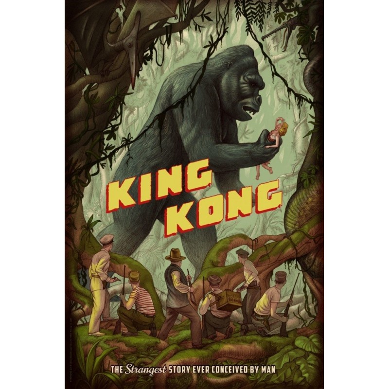 Affiche originale édition limitée King Kong jungle - Johnatan BURTON - Mondo