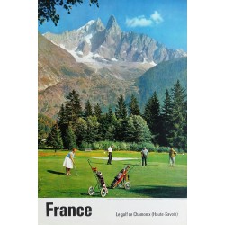 Affiche ancienne originale Le golf de Chamonix (Haute-Savoie)
