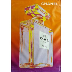 Original poster Chanel n°5 orange and purple - 67 x 47 inches