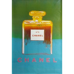 Affiche originale Chanel n° 5 vert et bleu - 170 cms x 120 cms - Andy WARHOL