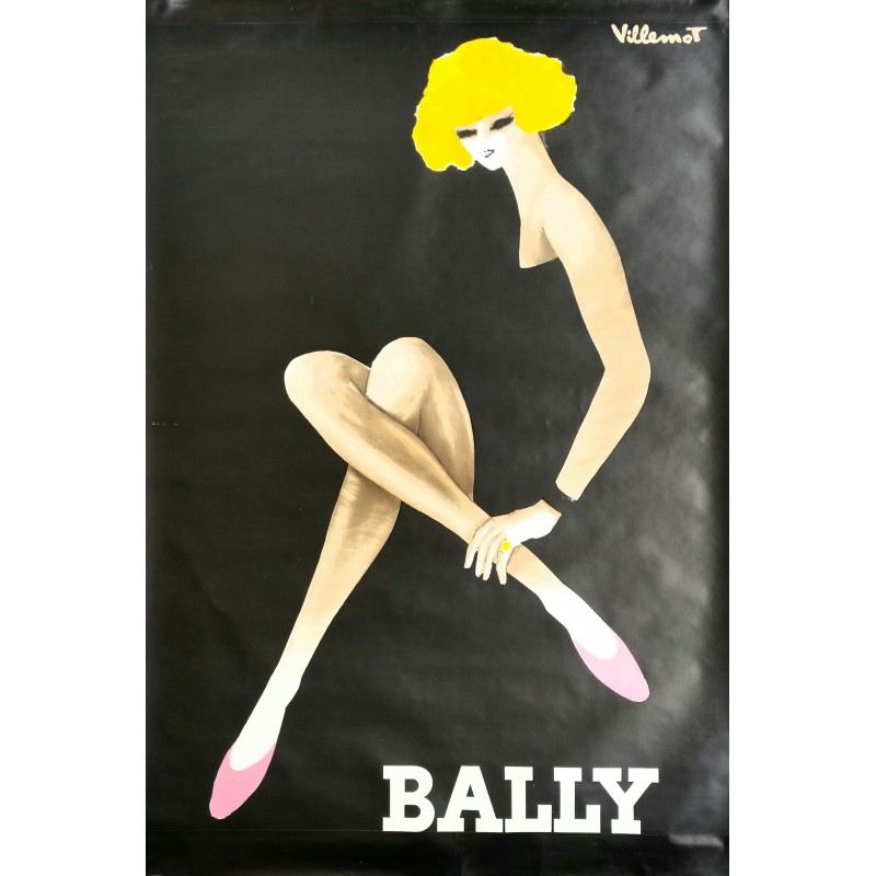 Affiche originale Bally blonde - 170 cms x 120 cms - Bernard VILLEMOT