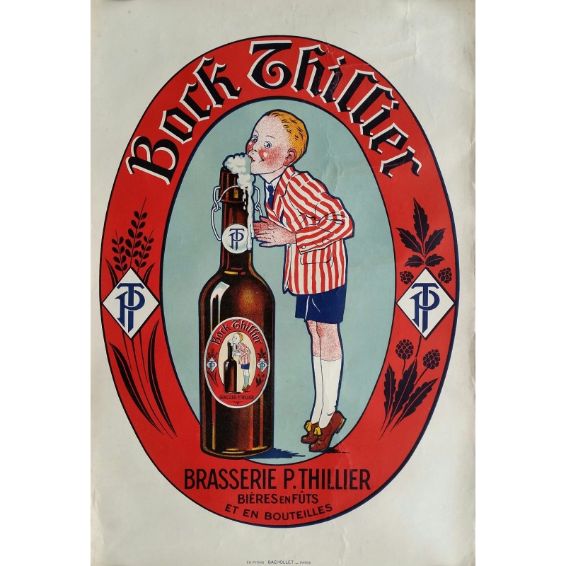 Original poster Beer Bock THILLIER Brasserie P. THILLIER