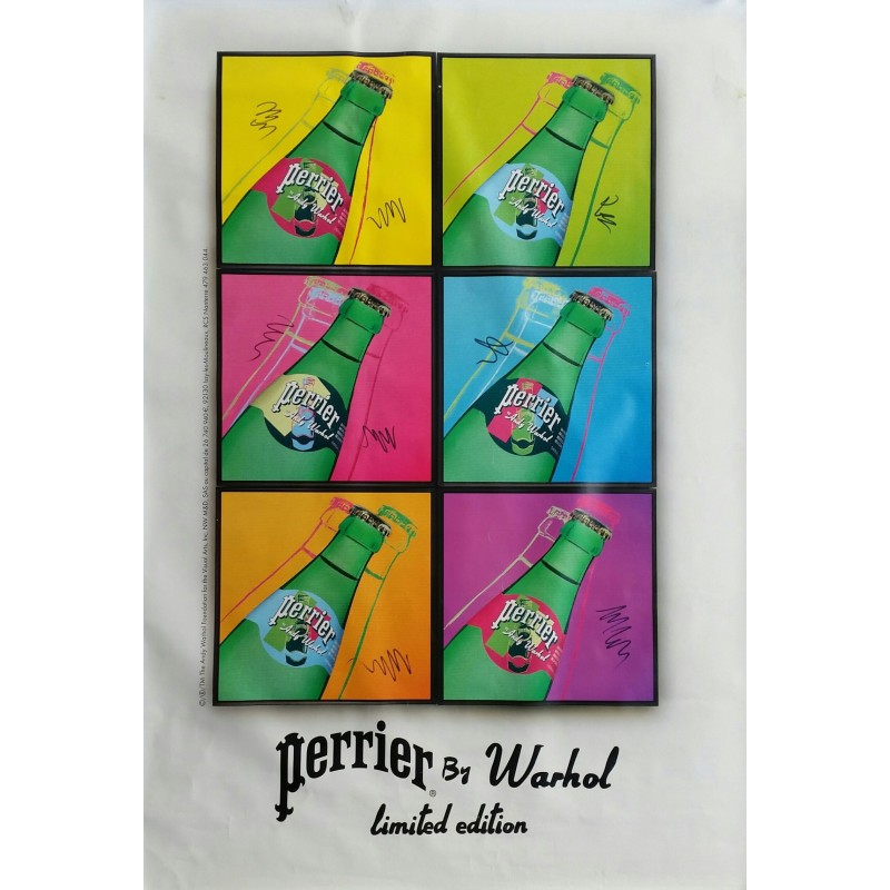 Affiche originale Perrier by WARHOL Limied edition - 170 cms x 120 cms - Andy WARHOL