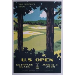 Affiche originale US Open Golf USGA Bethpage Black June 18-21 2009 - Lee Wybranski