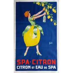 Affiche ancienne originale Spa Citron GEO 1925