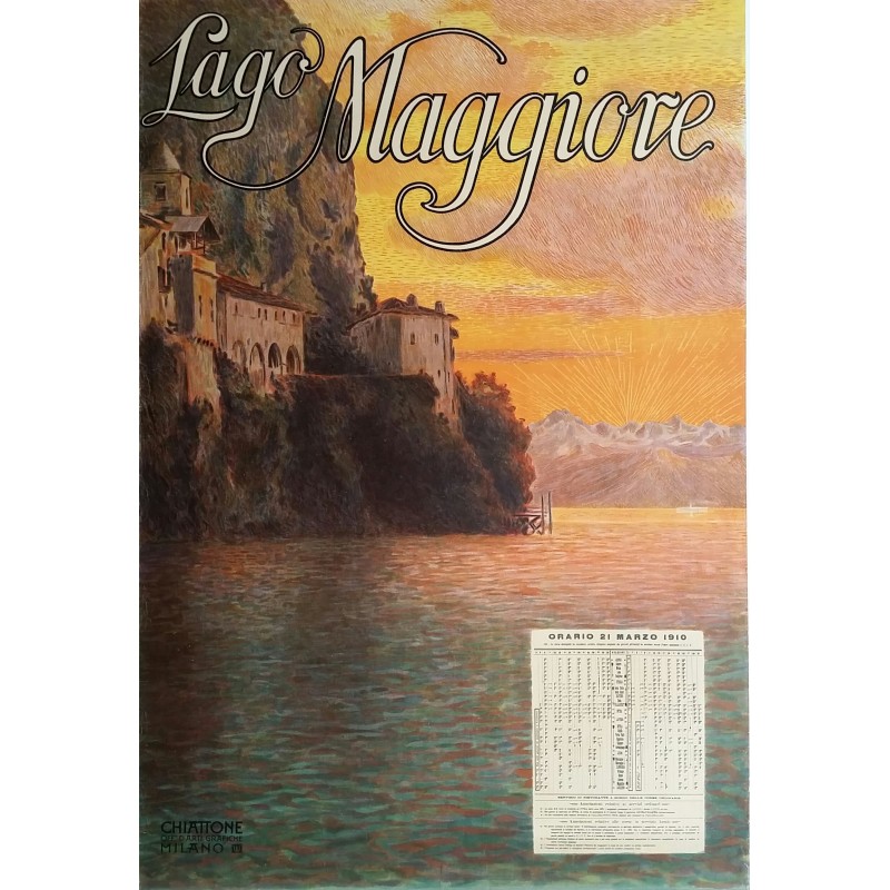 Original vintage poster Lago Maggiore 1910 - Off d Arti Grafiche Chiattone Milano