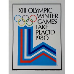 Affiche ancienne XIII Olympic Winter games Lake Placid 1980