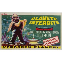 Affiche ancienne originale cinéma science fiction scifi Forbidden planet 1956