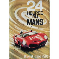Original vintage poster des 24 heures du mans 1963 - LEYGNAC