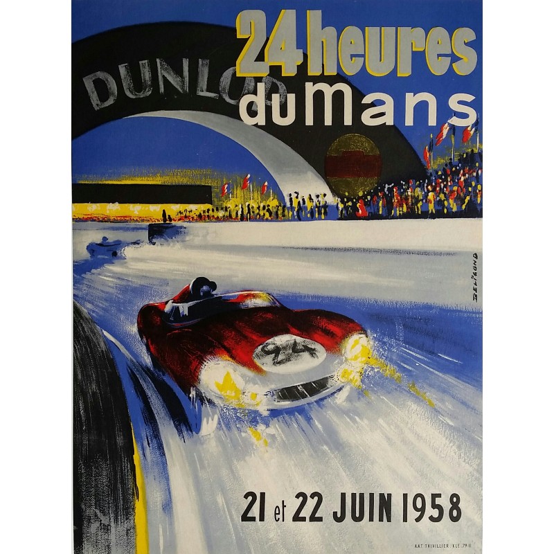 Original vintage poster 24 heures du mans 1958 - BELIGOND