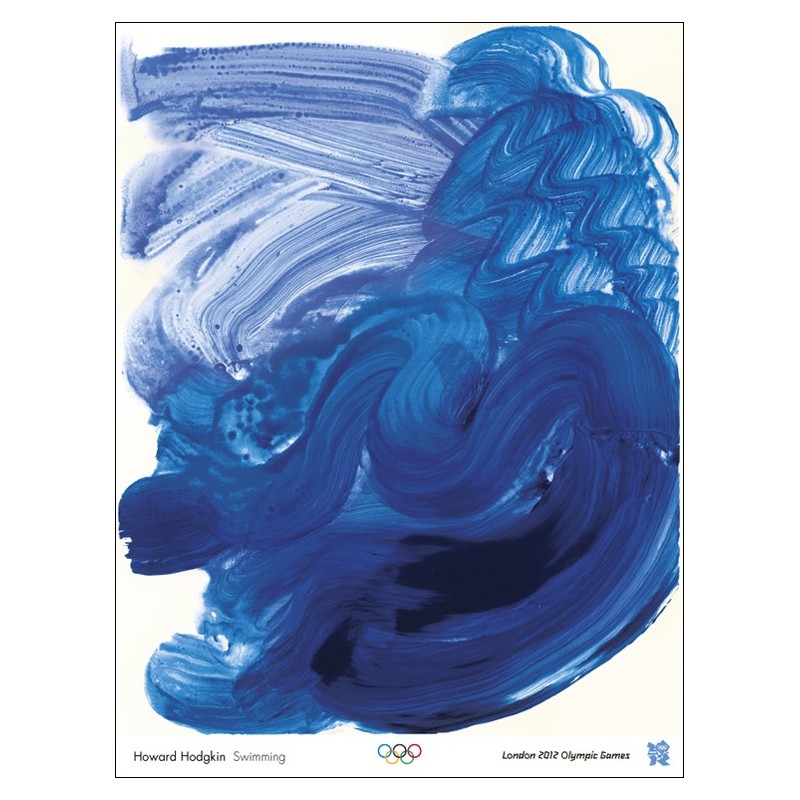 Affiche originale Jeux olympique de Londres 2012 Swimming - Howard HODGKIN