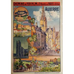 Original vintage poster Auxerre Chemin de Fer PLM - Henri SAFFROY