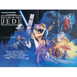 Affiche ancienne originale cinéma Return of the Jedi Star Wars trilogy UK Quad