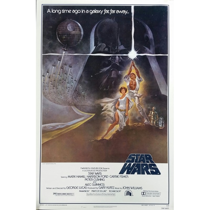 Affiche ancienne originale cinéma Star Wars NSS 77/21 One sheet Style A