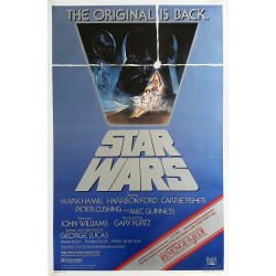 Affiche ancienne originale cinéma Star Wars is back One sheet Reissue 1982