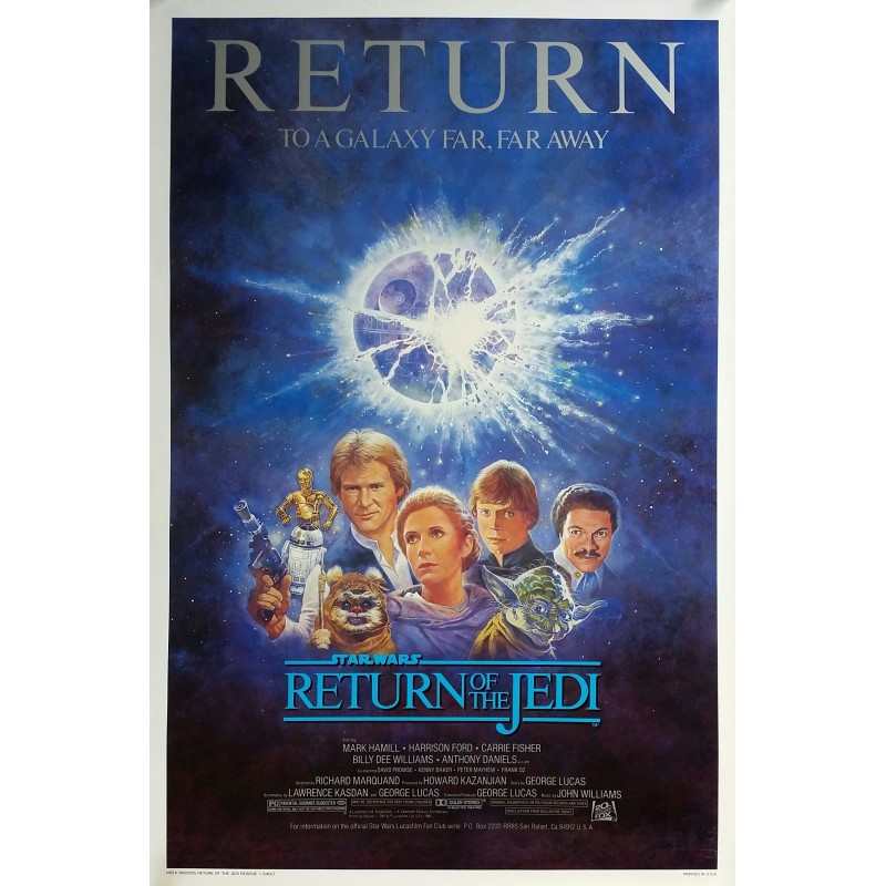 Original vintage cinema poster Return of the Jedi Reissue 1985 Star Wars